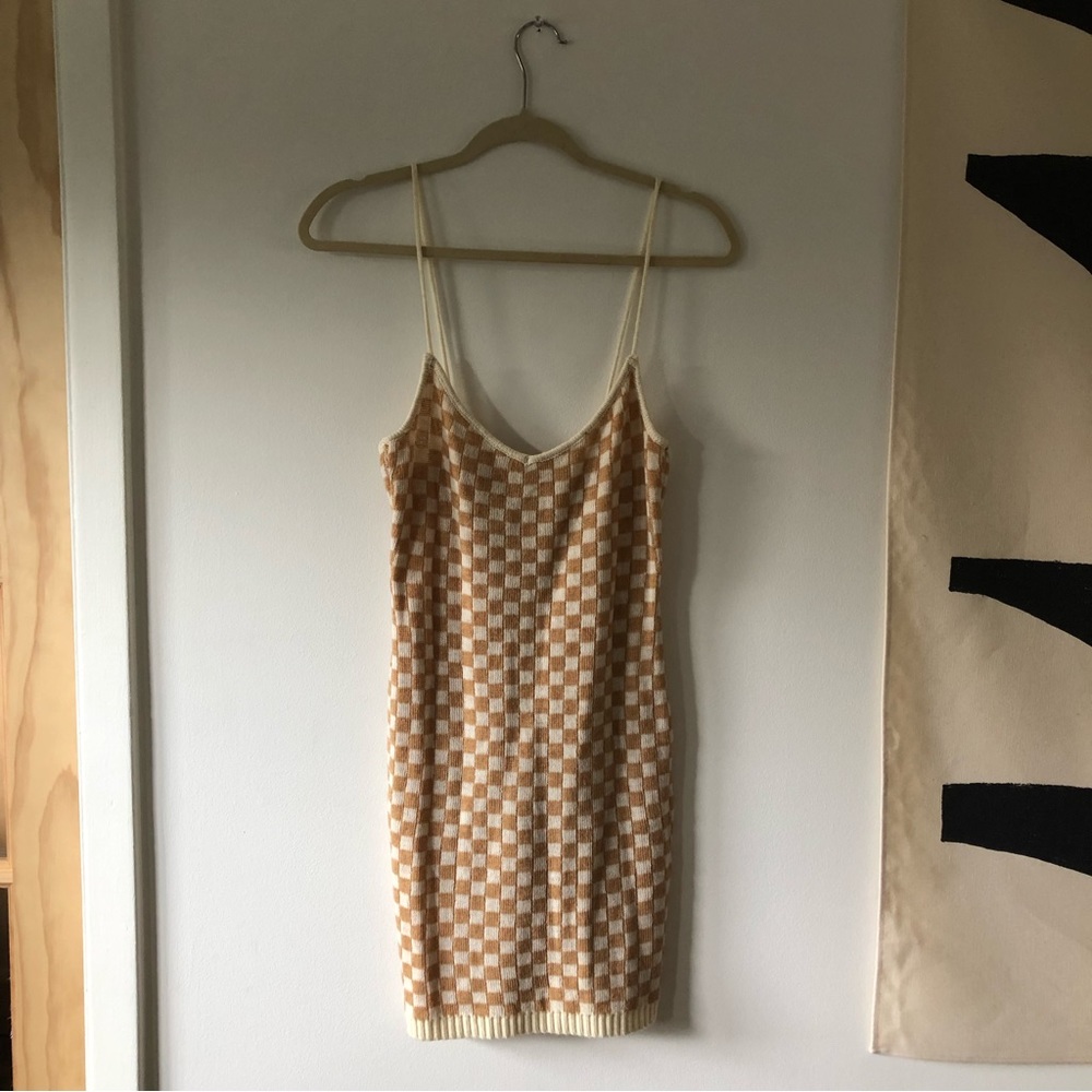 checkered mini dress
